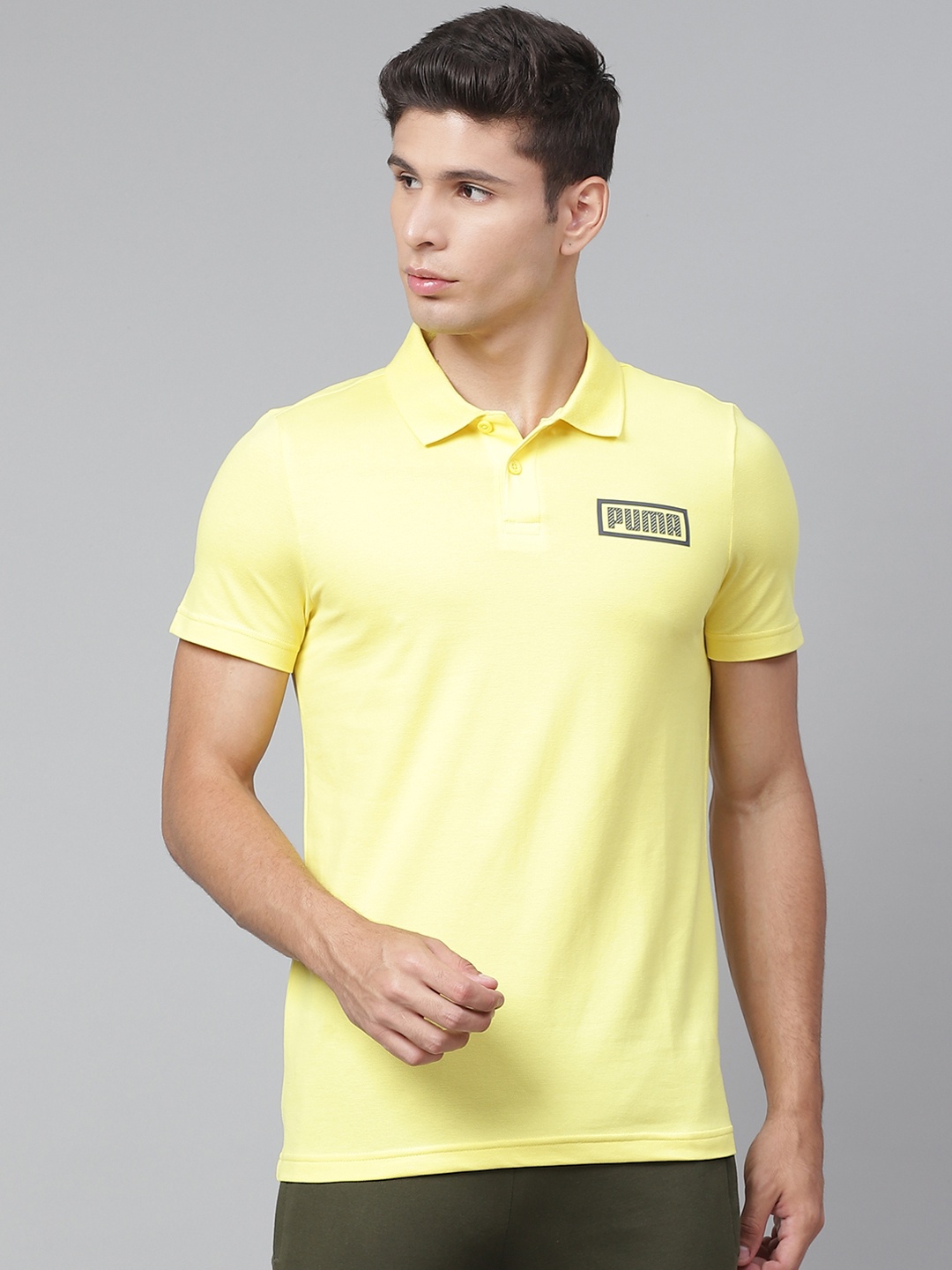 

Puma Men Yellow III Celandine Polo Collar T-shirt