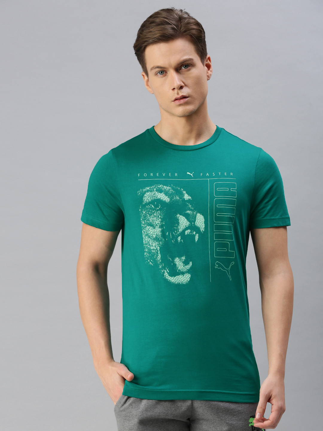 

Puma Brand Logo Printed Pure Cotton Slim Fit T-shirt, Blue