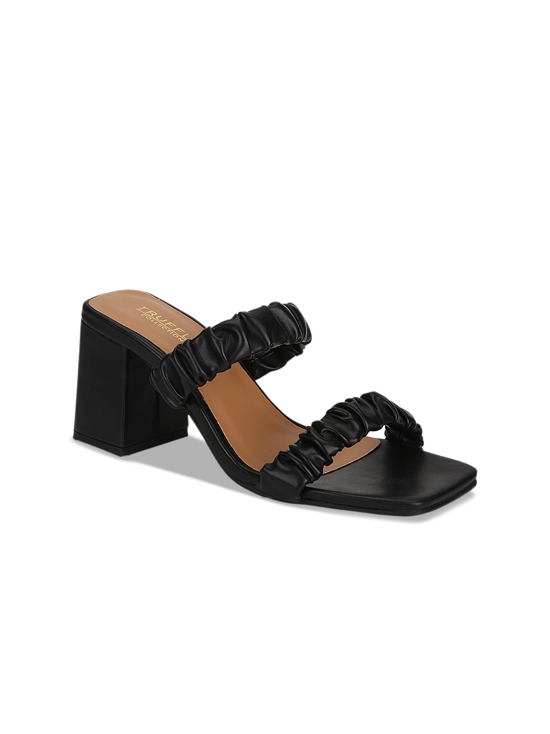 

Truffle Collection Women Black Textured Block Heels