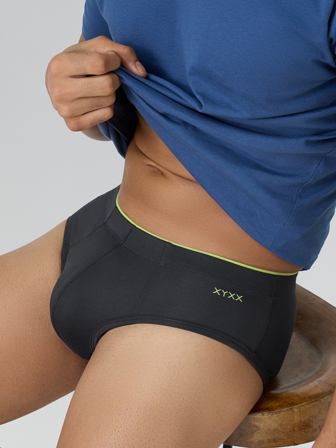 

XYXX Men Solid Uno IntelliSoft Micro Modal Brief XYBRF53, Charcoal