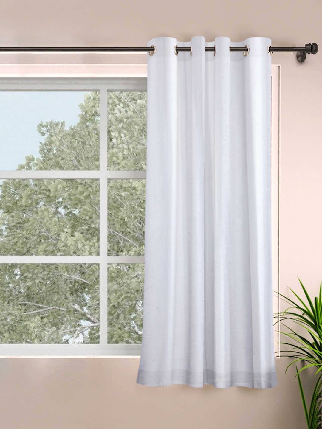 

ROSARA HOME White Single Self Design Window Curtain