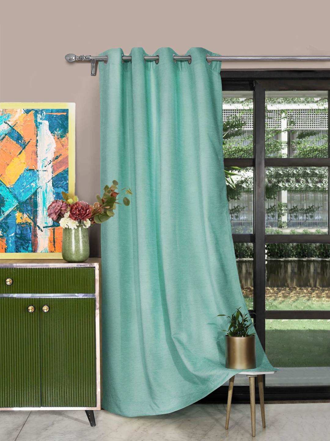 

ROSARA HOME Sea Green Single Door Curtain