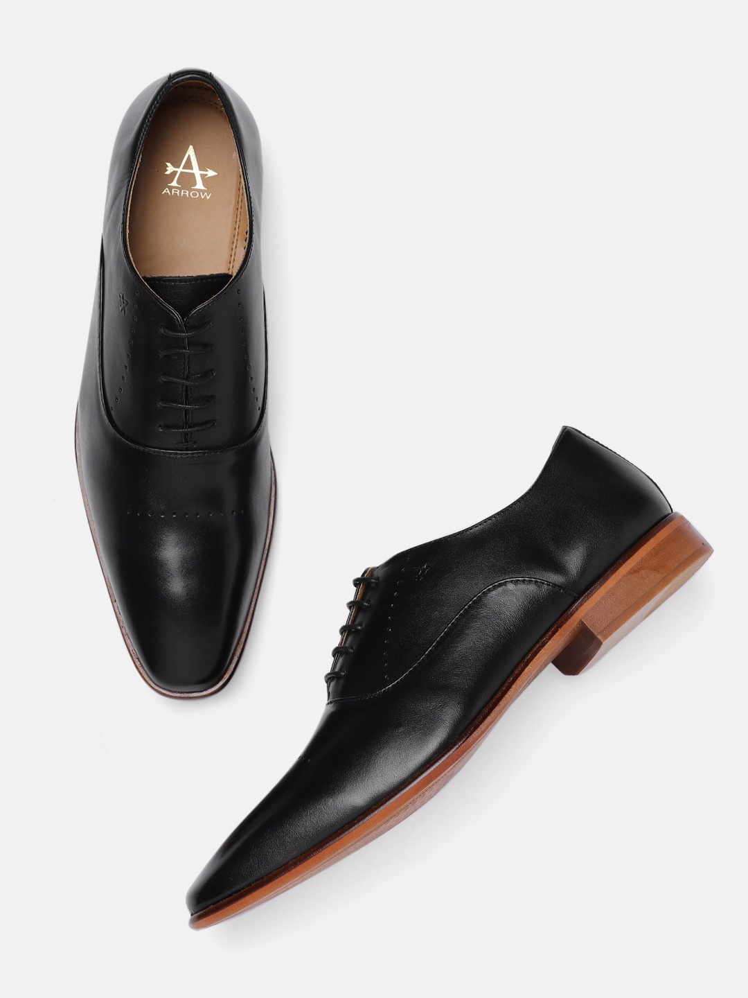 

Arrow Men Black Oxfords Leather Formal Shoes