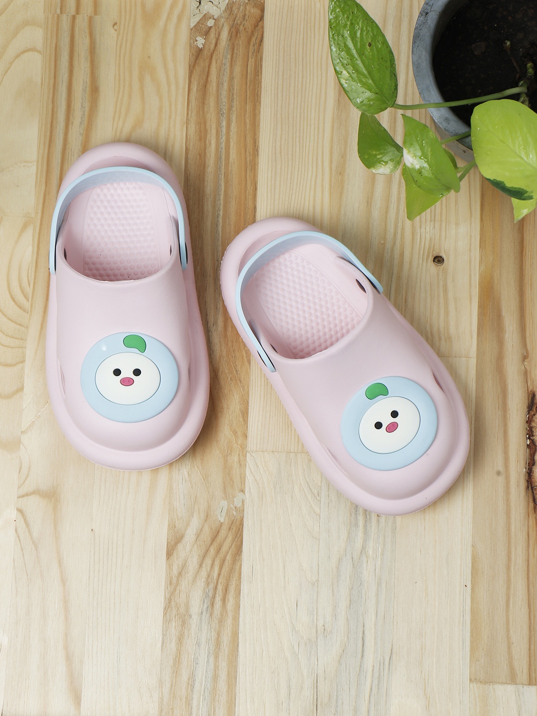 

PASSION PETALS Girls Pink & Sea Green Embellished Clogs