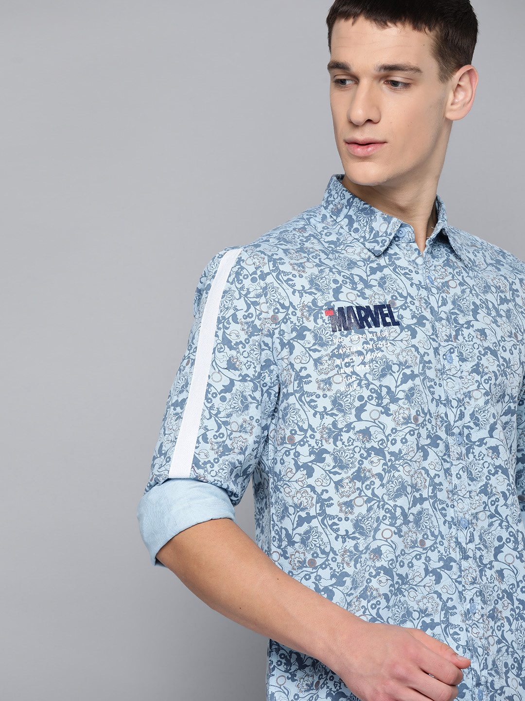 

Kook N Keech Marvel Men Blue Regular Fit Kalamkari Printed Casual Shirt