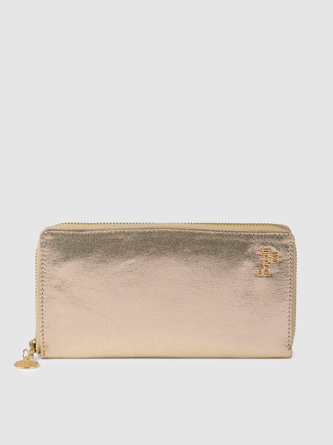 

Baggit Women Gold-Toned Solid LW GLORIOUS BIRDIE Zip Around Wallet