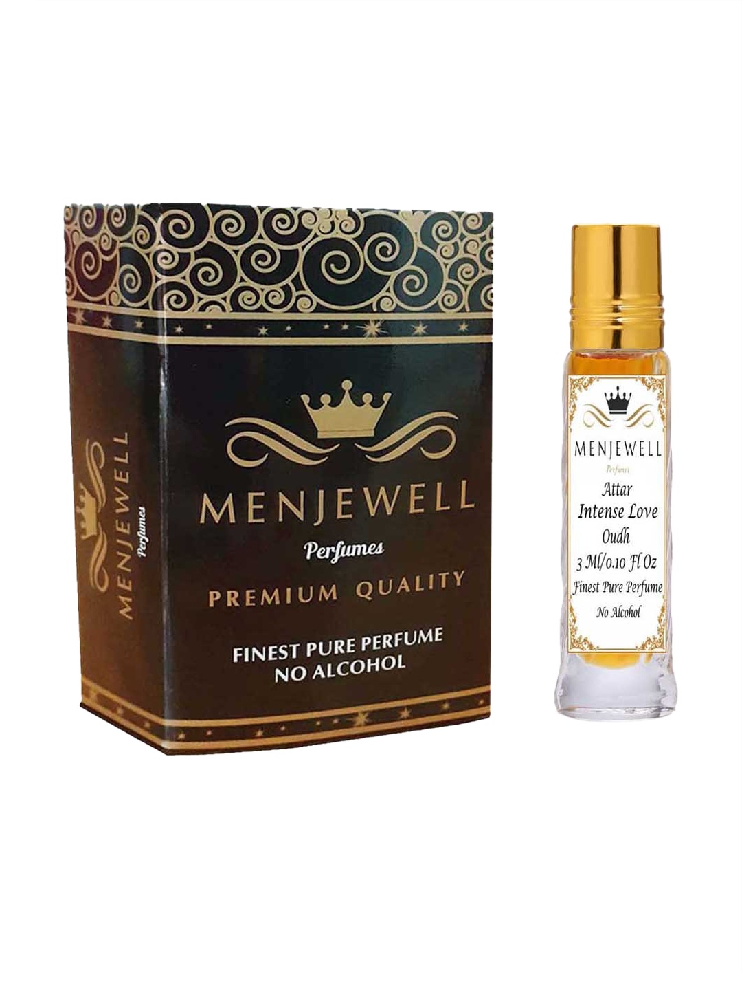 

Menjewell Unisex Attar Intense Love Oudh Perfume 3ml, Transparent