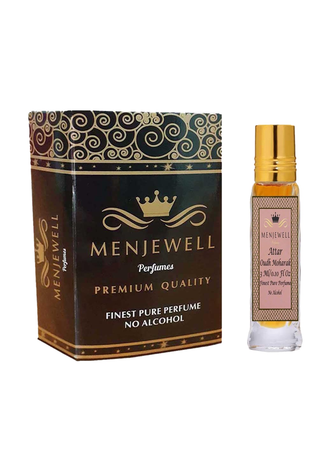

Menjewell Unisex Attar Oudh Moharak Perfume 3ml, Transparent
