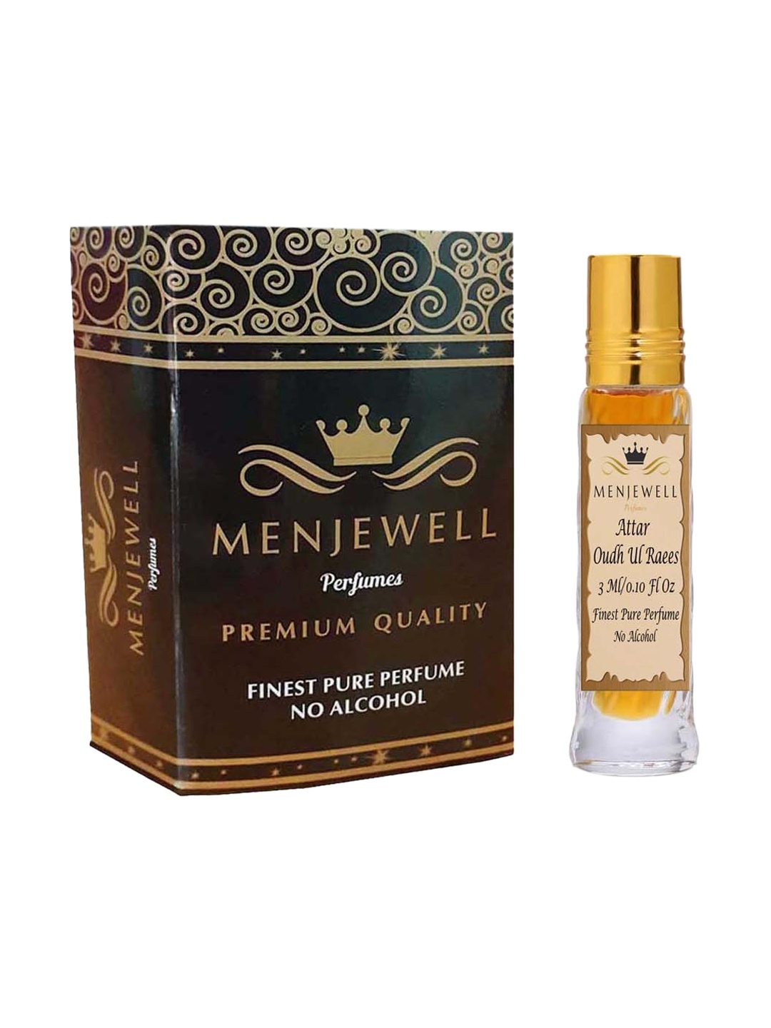 

Menjewell Unisex Attar Oudh-Ul-Raees Perfume 3ml, Transparent