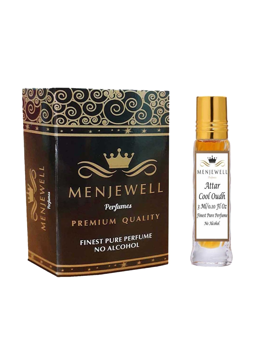 

Menjewell Unisex Attar Cool Oudh Perfume 3ml, Transparent