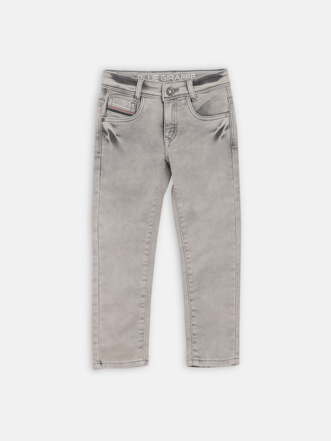 

Blue Giraffe Boys Grey Regular Fit Mid-Rise Clean Look Jeans