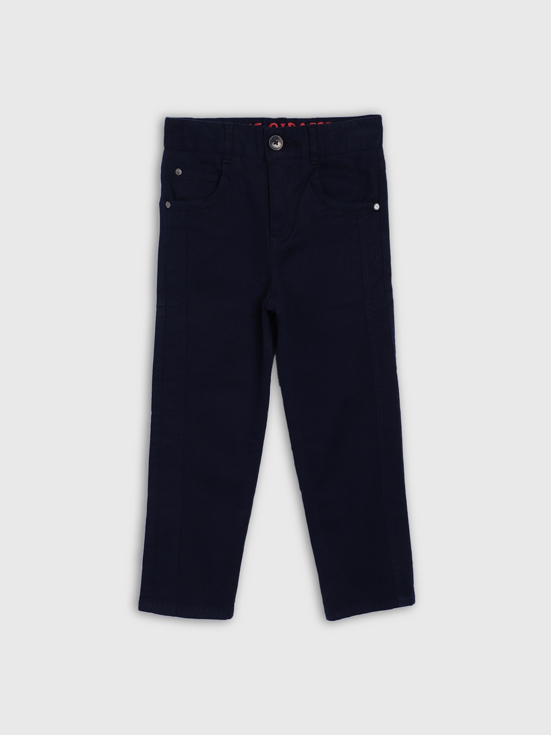 

Blue Giraffe Boys Navy Blue Regular Fit Solid Chinos