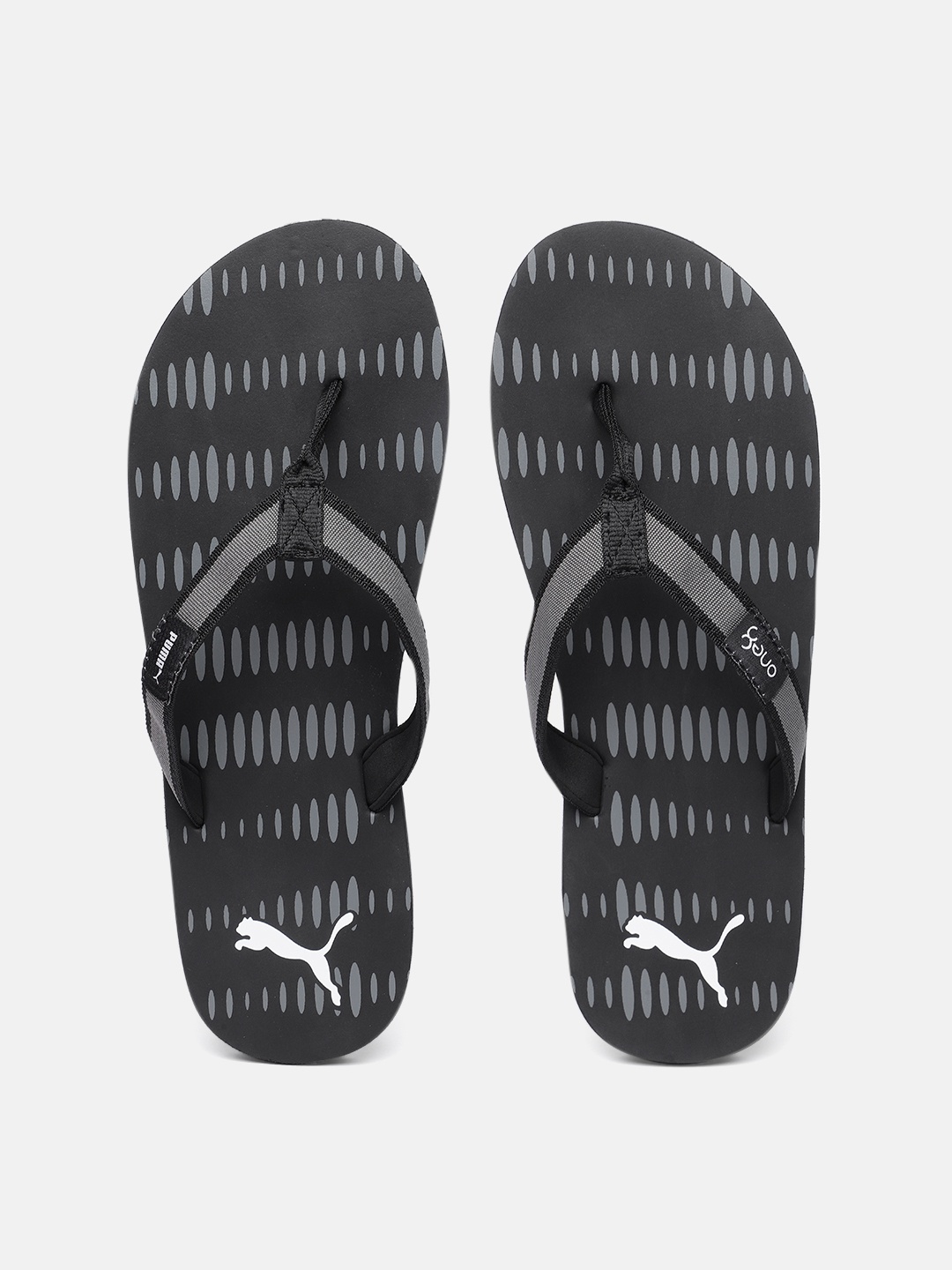 

one8 x PUMA Men Black & Grey Printed Optimal One8 IDP Thong Flip-Flops