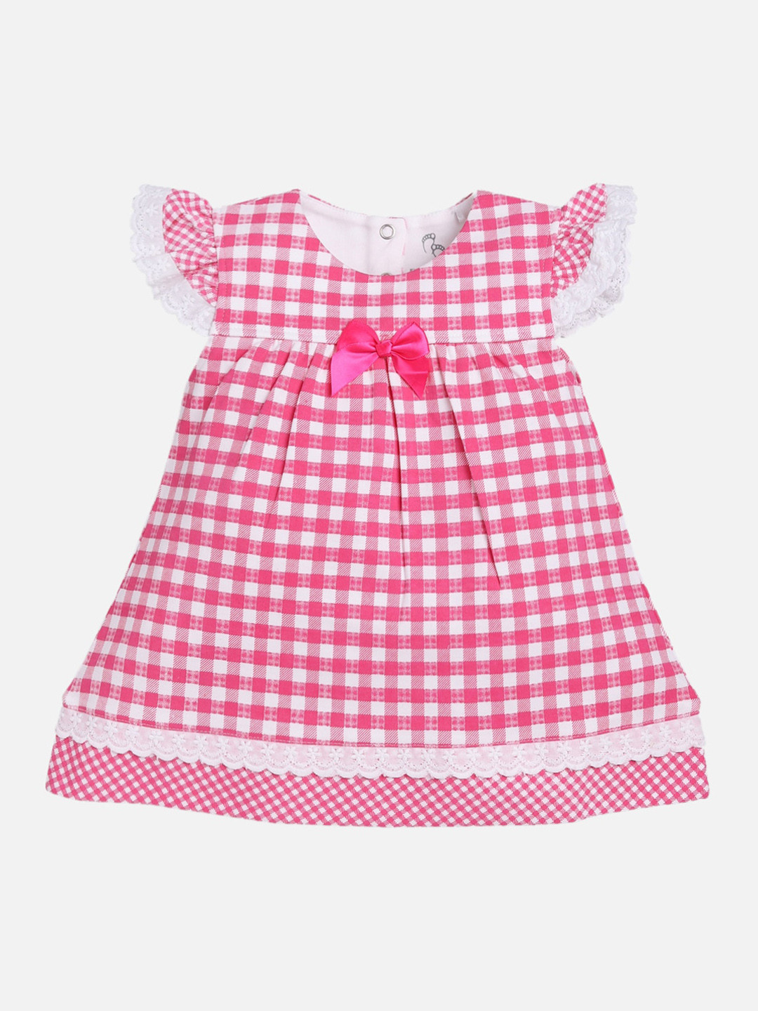 

BABY GO Girls Fuchsia Checked A-Line Dress