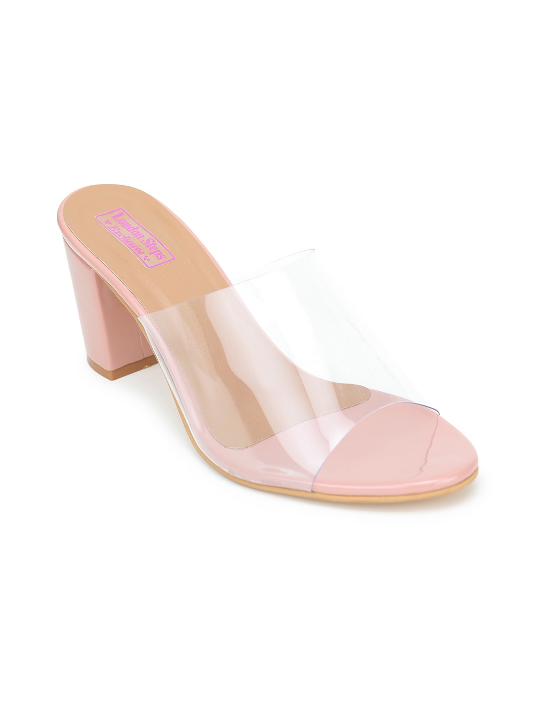

LONDON STEPS Women Pink Solid Mules
