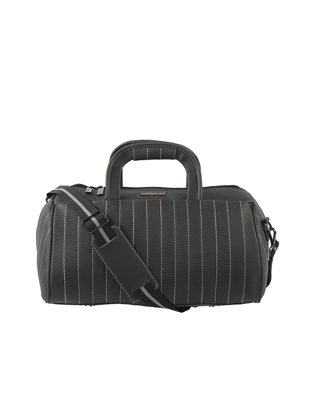 

Carlton London Black & White Textured Medium Duffel Bag