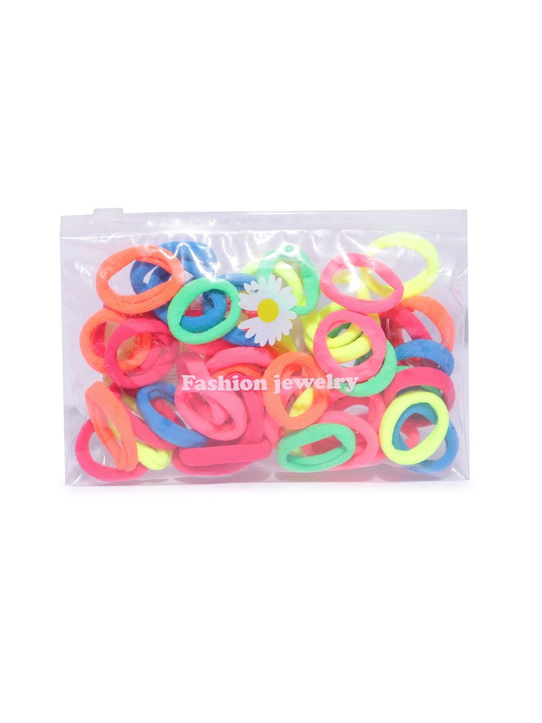 

Jewels Galaxy Set of 50 Multicoloured Ponytail Holders, Multi