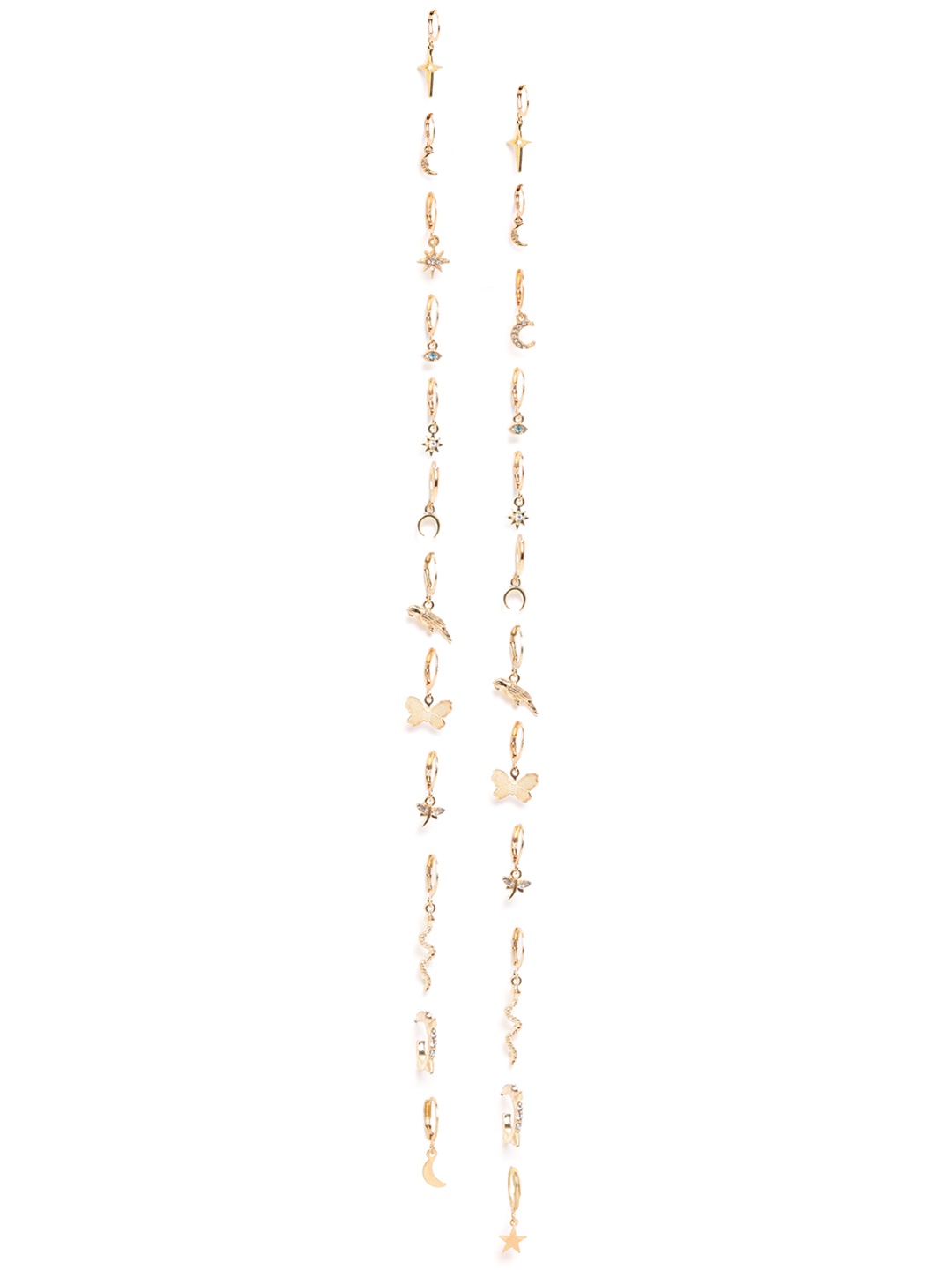 

Jewels Galaxy Women Set of 12 Gold-Plated Earrings