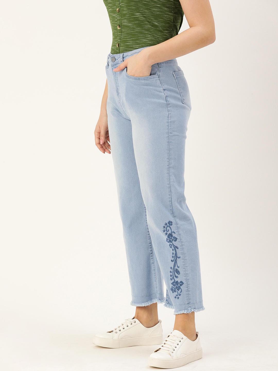 

DressBerry Women Blue Skinny Fit Light Fade Printed Stretchable Jeans