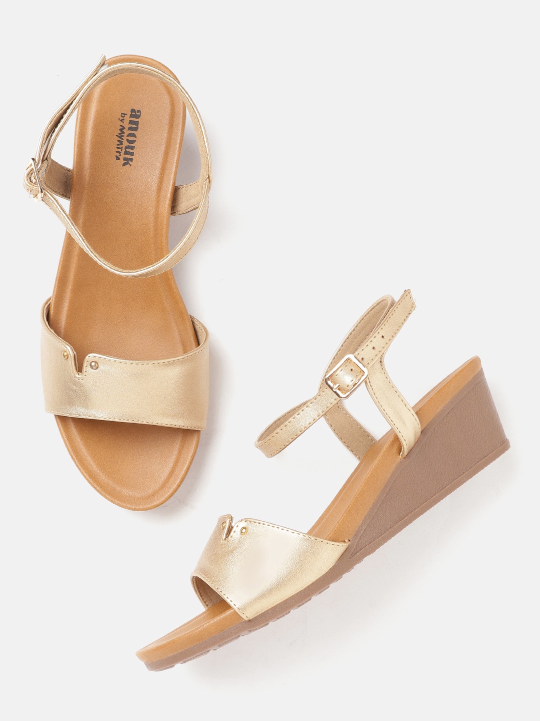 

Anouk Gold-Toned Solid Wedges