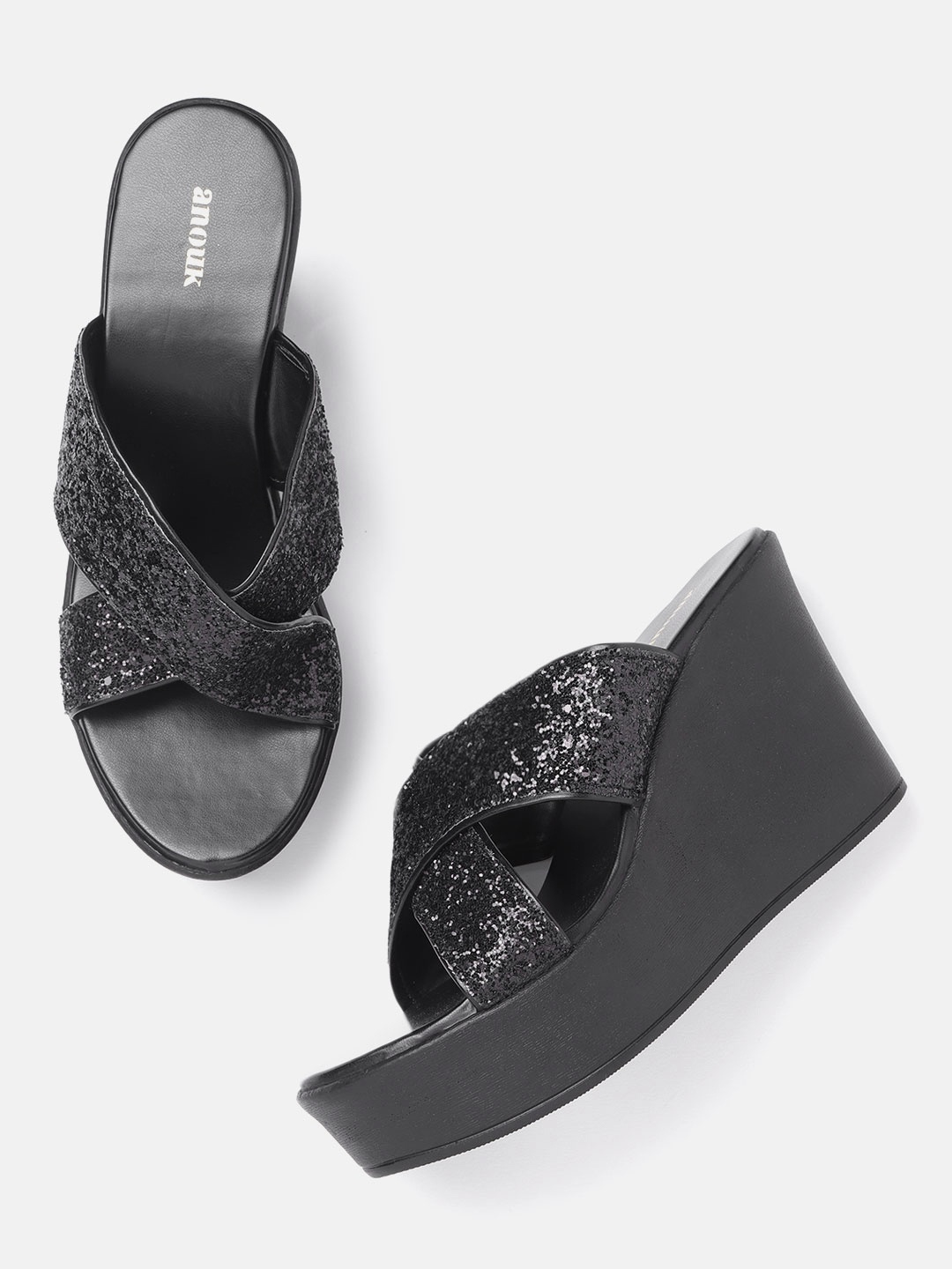 

Anouk Women Black Embellished Wedges