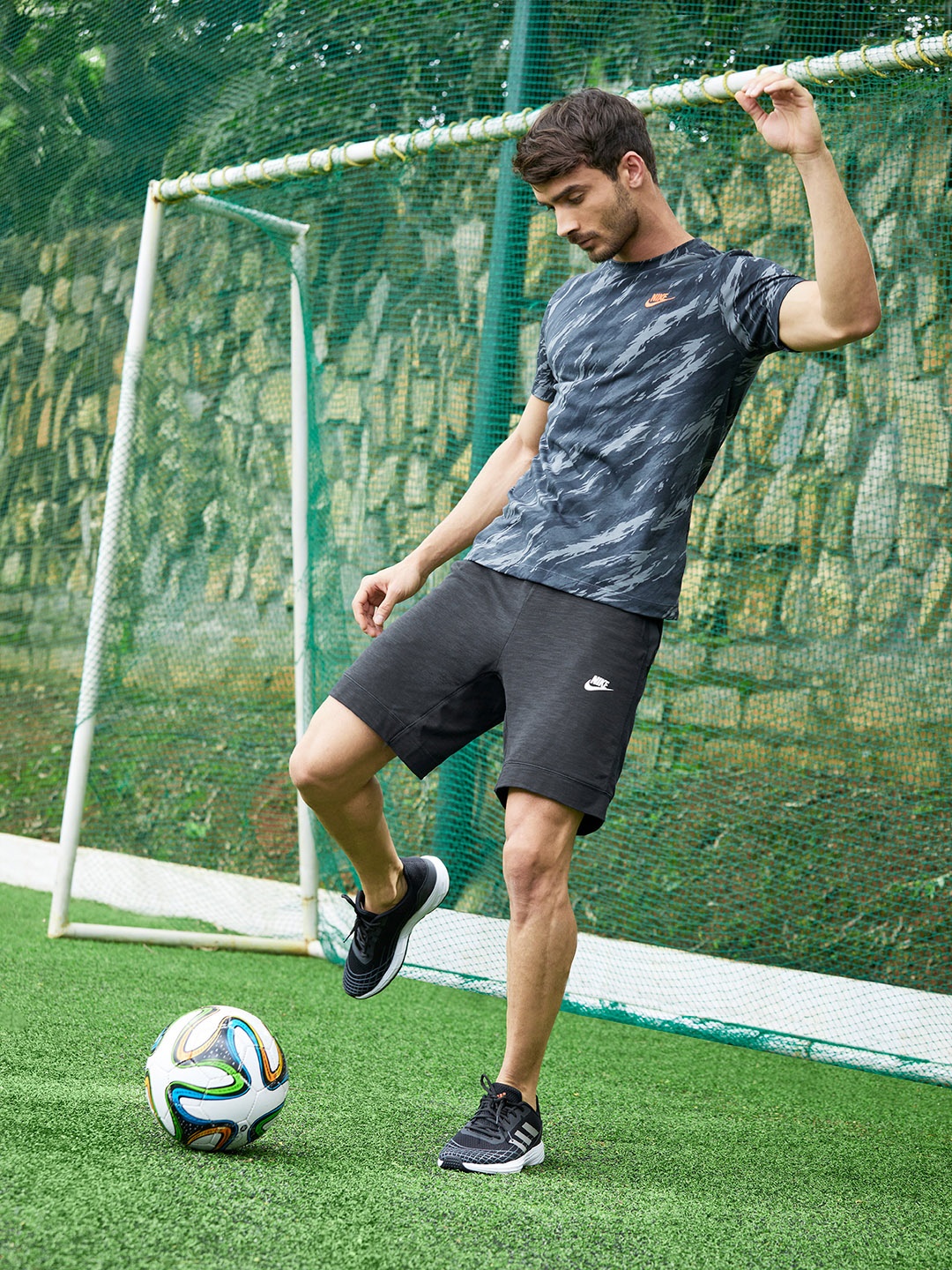

Nike Men Black Solid Regular Fit AS M NSW ME LTWT Sports Shorts