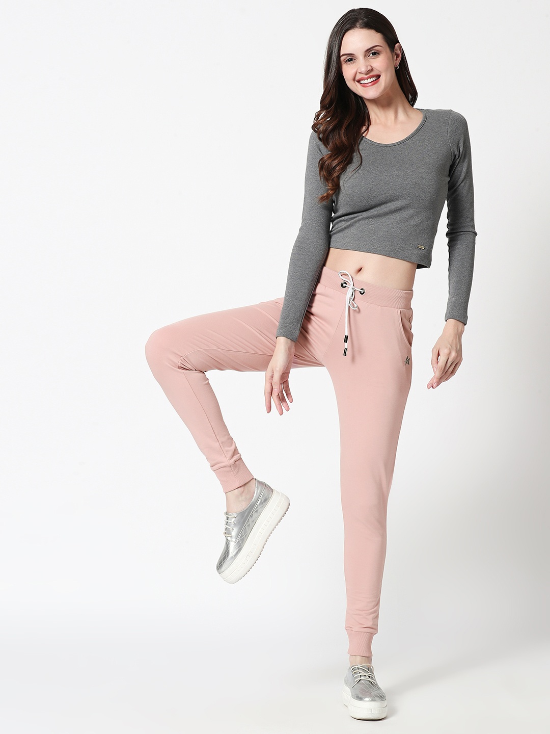 

Zeyo Women Pink Solid Joggers