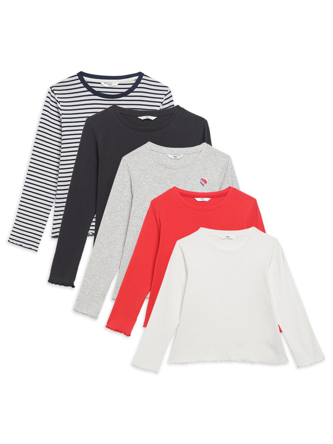 

Marks & Spencer Girls Pack of 5 T-shirts, Navy blue