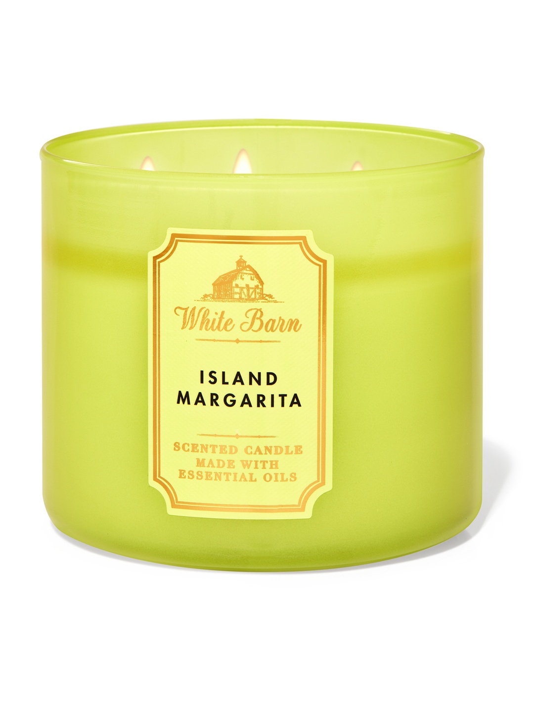 

Bath & Body Works Island Margarita White Barn Scented 3-Wick Candle, Yellow