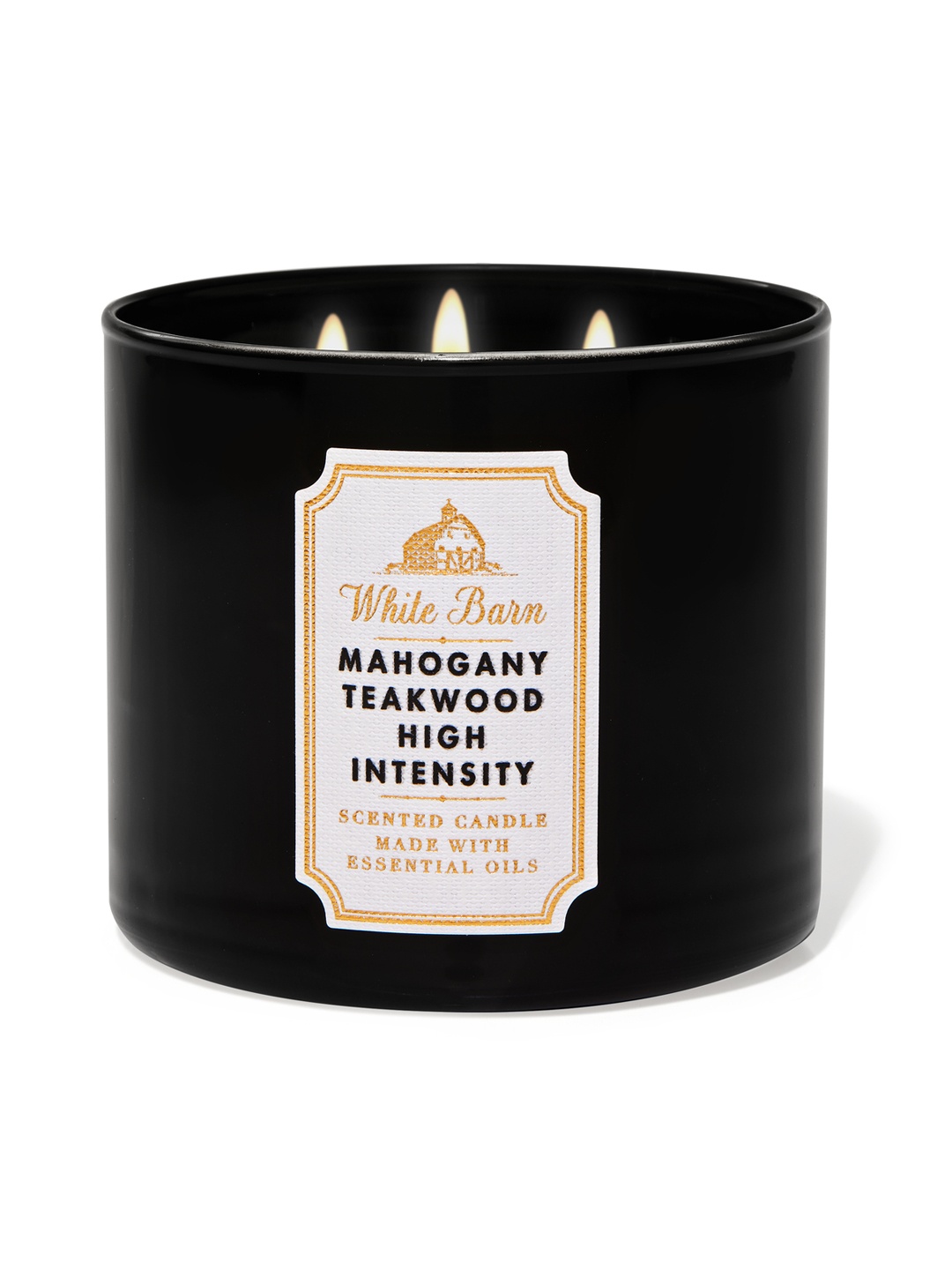 

Bath & Body Works Mahogany Teakwood High Intensity 3-Wick Candle - 411g, Black