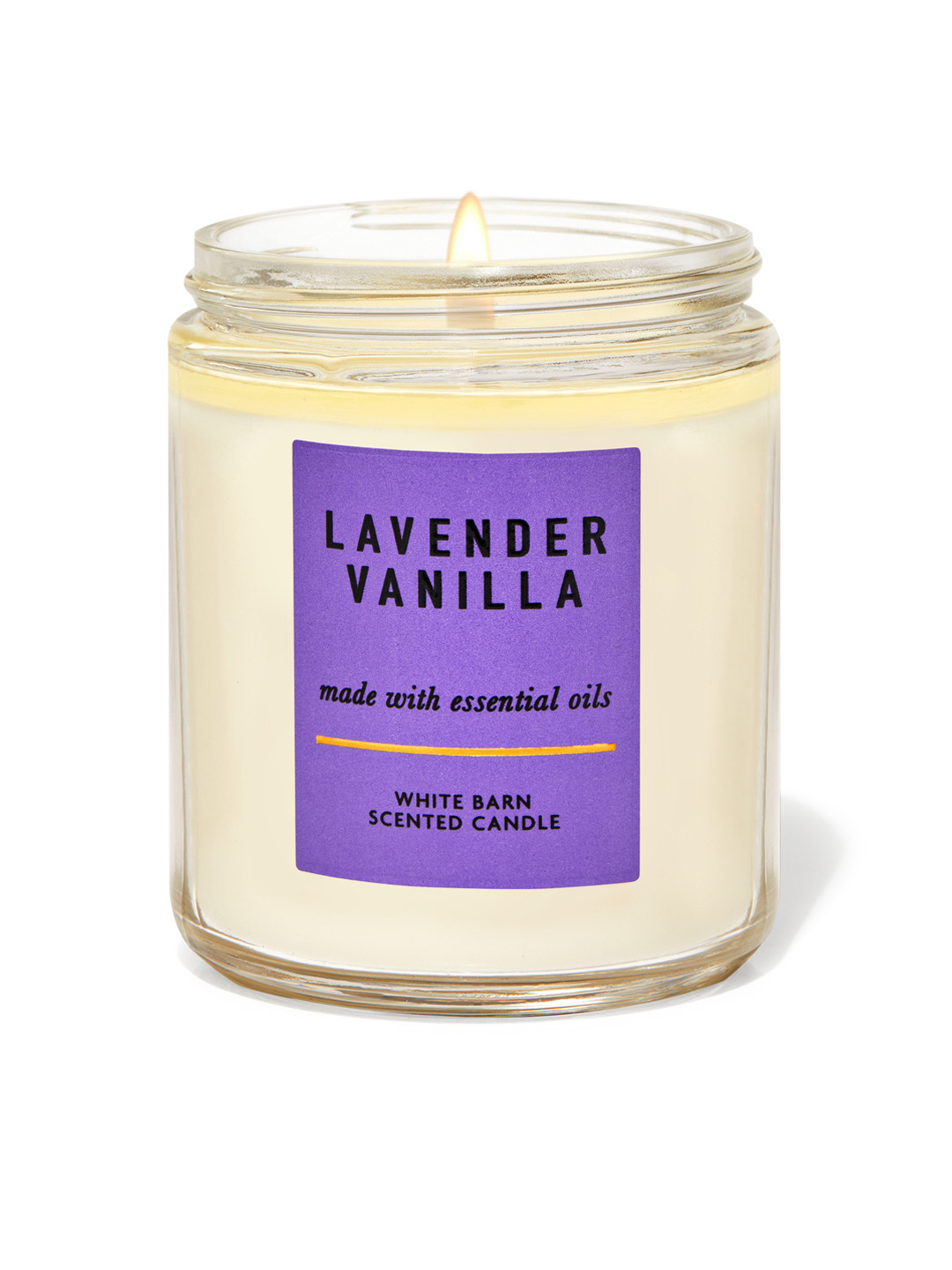 

Bath & Body Works Lavender Vanilla White Barn Scented Single Wick Candle, Beige
