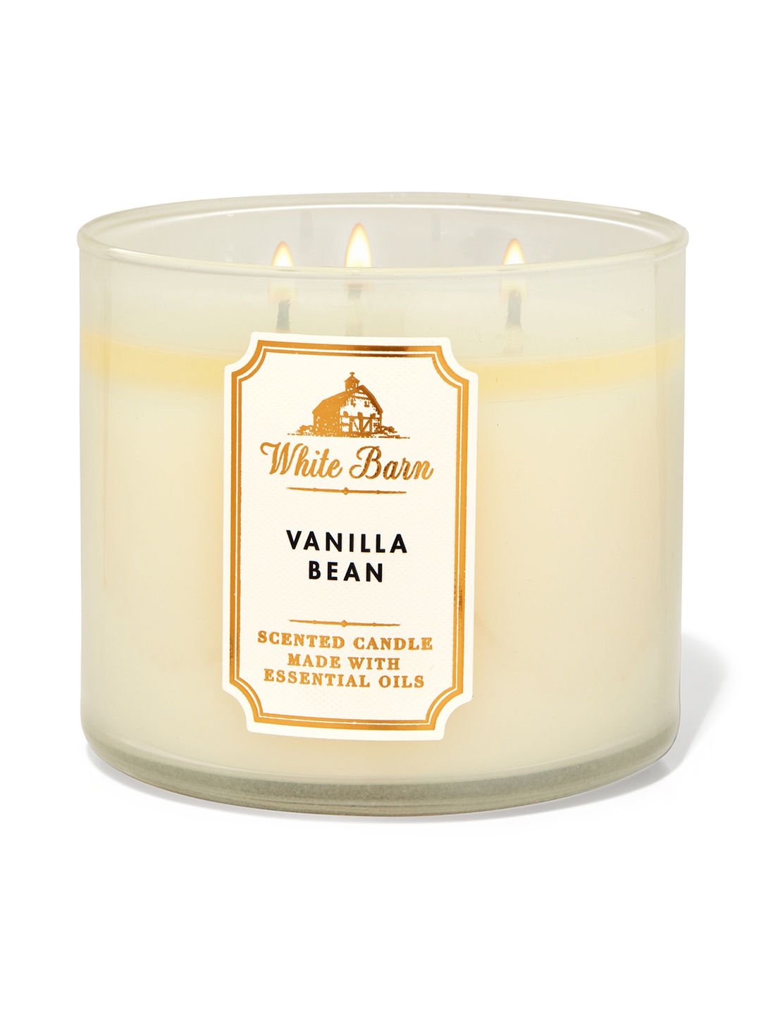 

Bath & Body Works Vanilla Bean 3-Wick Scented Candle 411g, Cream
