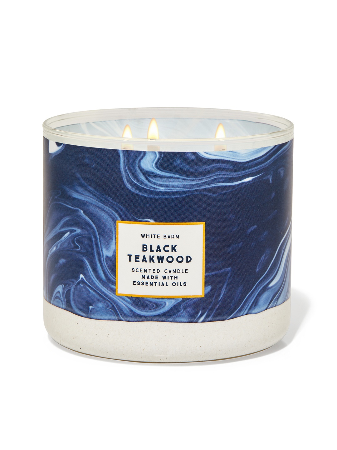 

Bath & Body Works Black Teakwood 3-Wick Candle - 411g, Blue