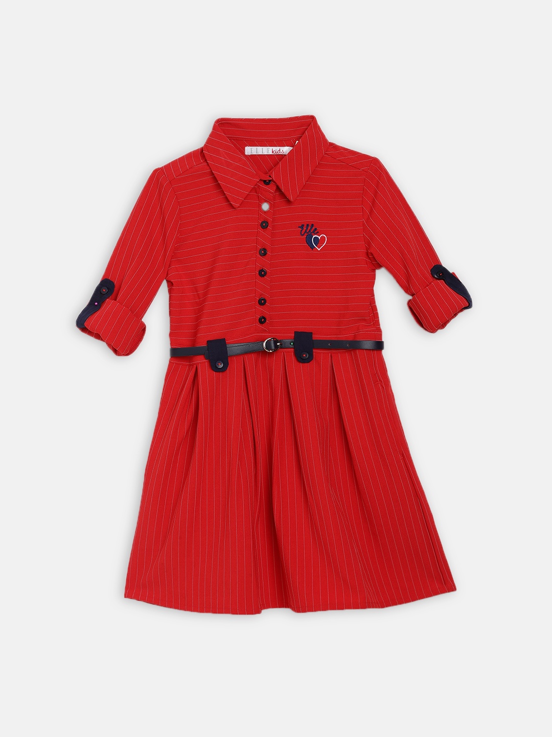 

ELLE Girls Red Solid Fit and Flare Dress