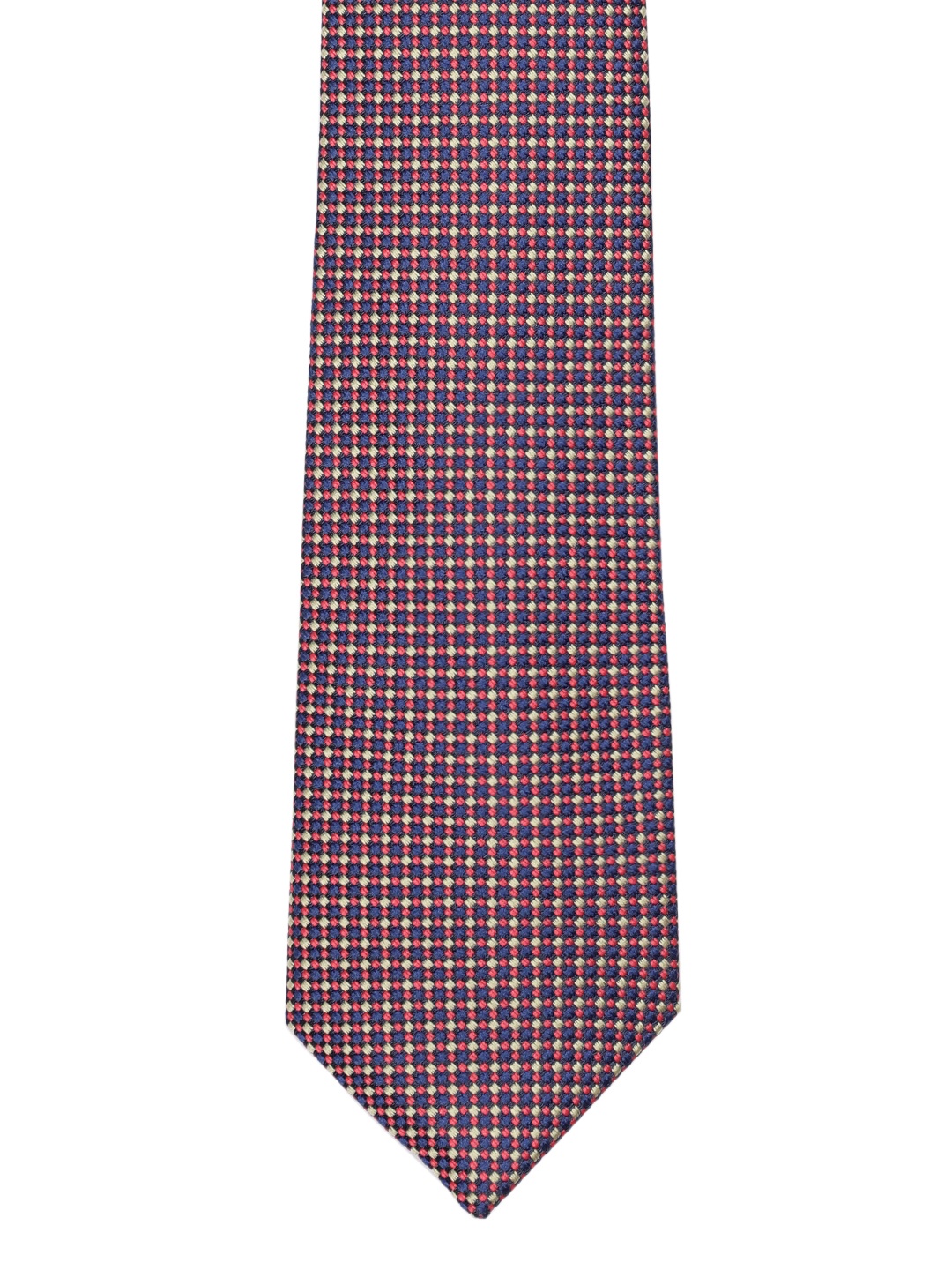 

INVICTUS Navy Blue & Red Woven Design Broad Tie