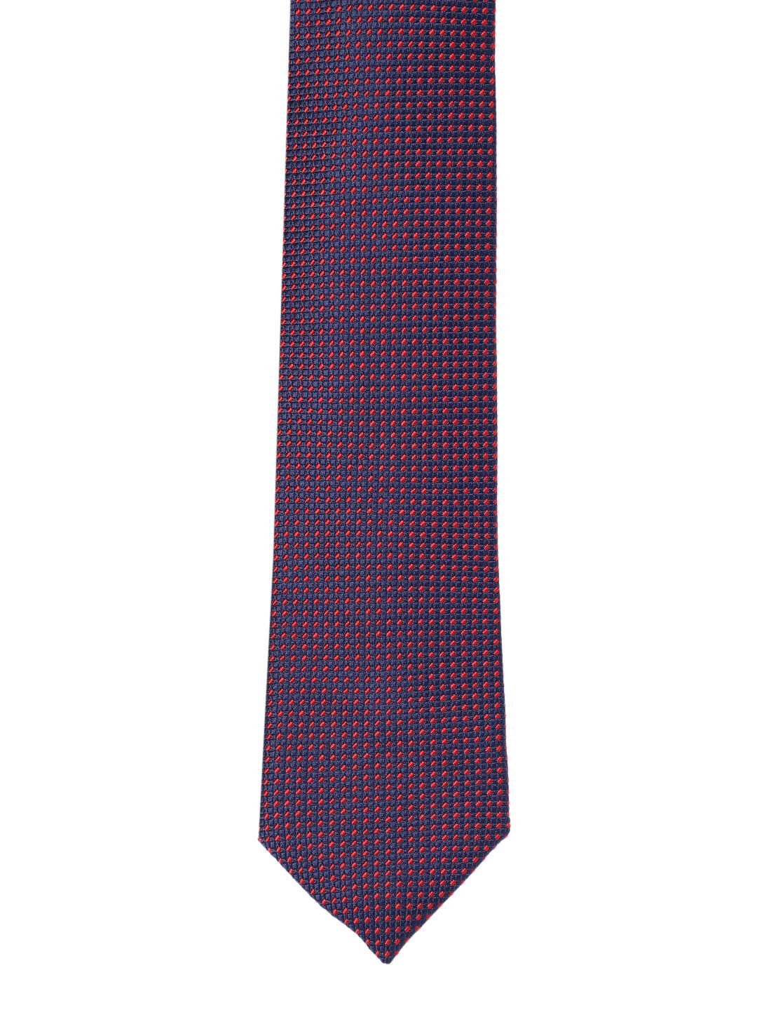 

INVICTUS Men Navy Blue & Red Woven Design Skinny Tie
