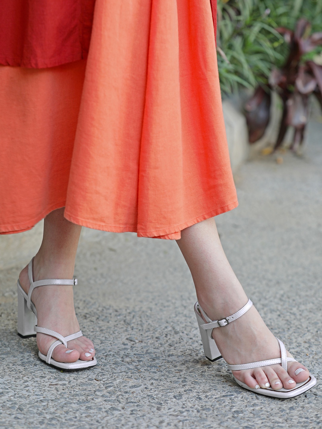 

CORSICA Women Grey Solid One Toe Block Heels