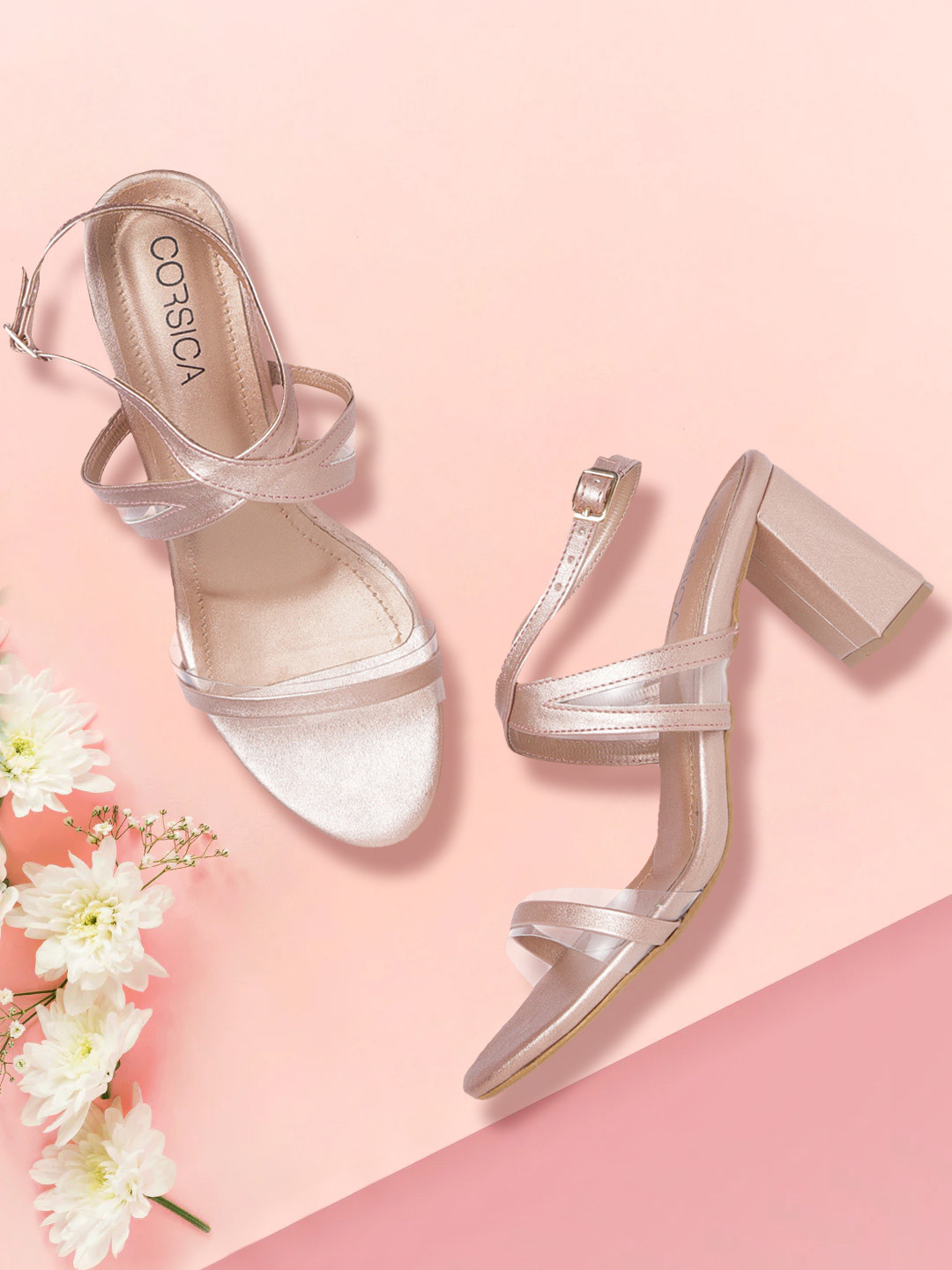 

CORSICA Women Rose Gold-Toned Solid Block Heels