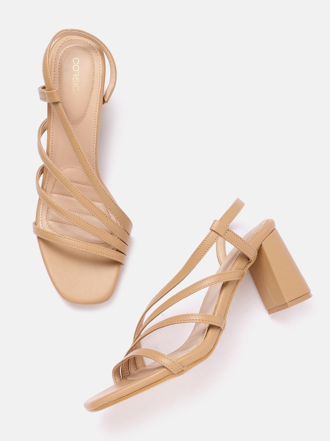 

CORSICA Women Beige Strappy Block Heels