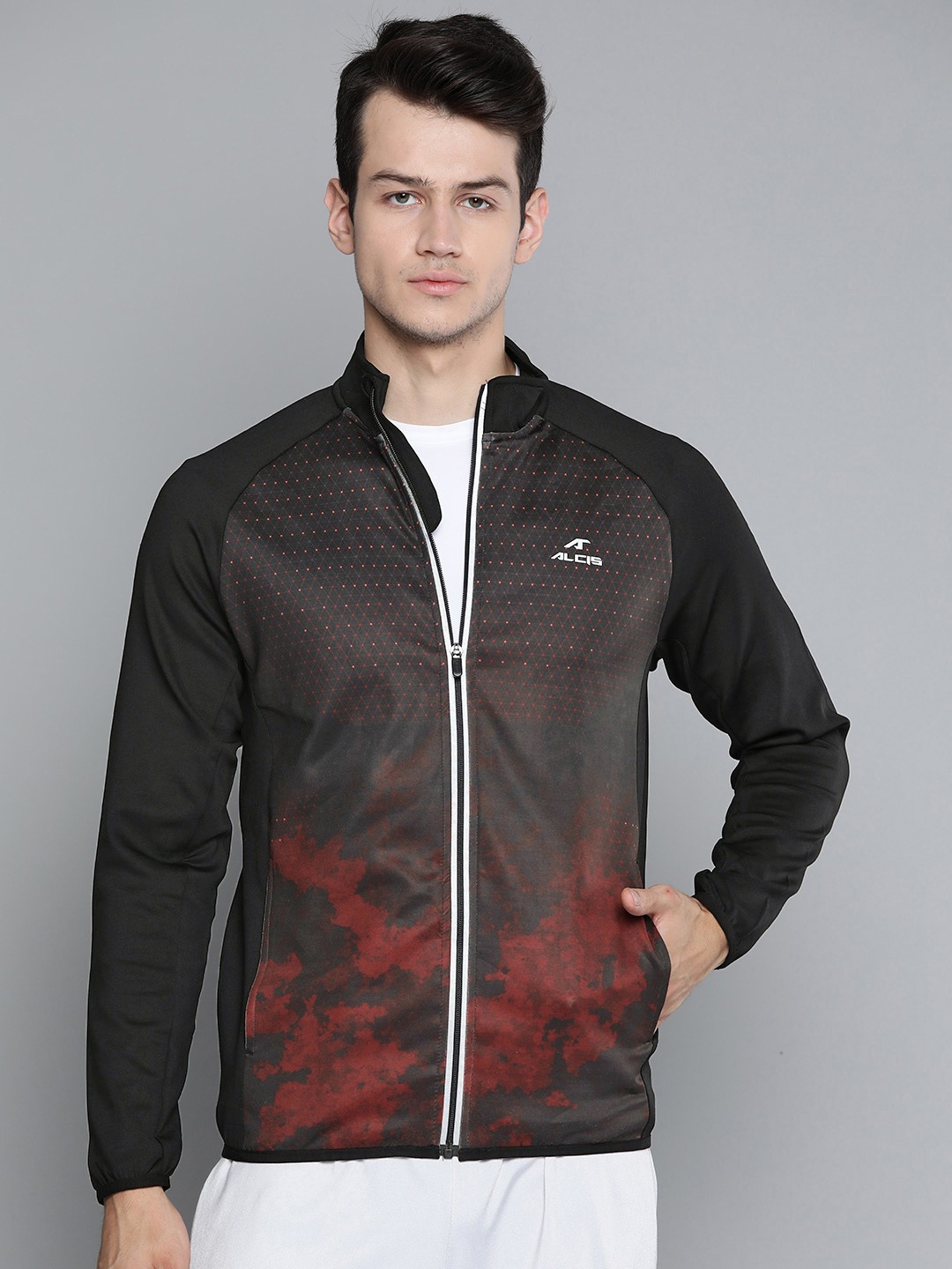 

Alcis Men Black & Red Printed Sweatshirt
