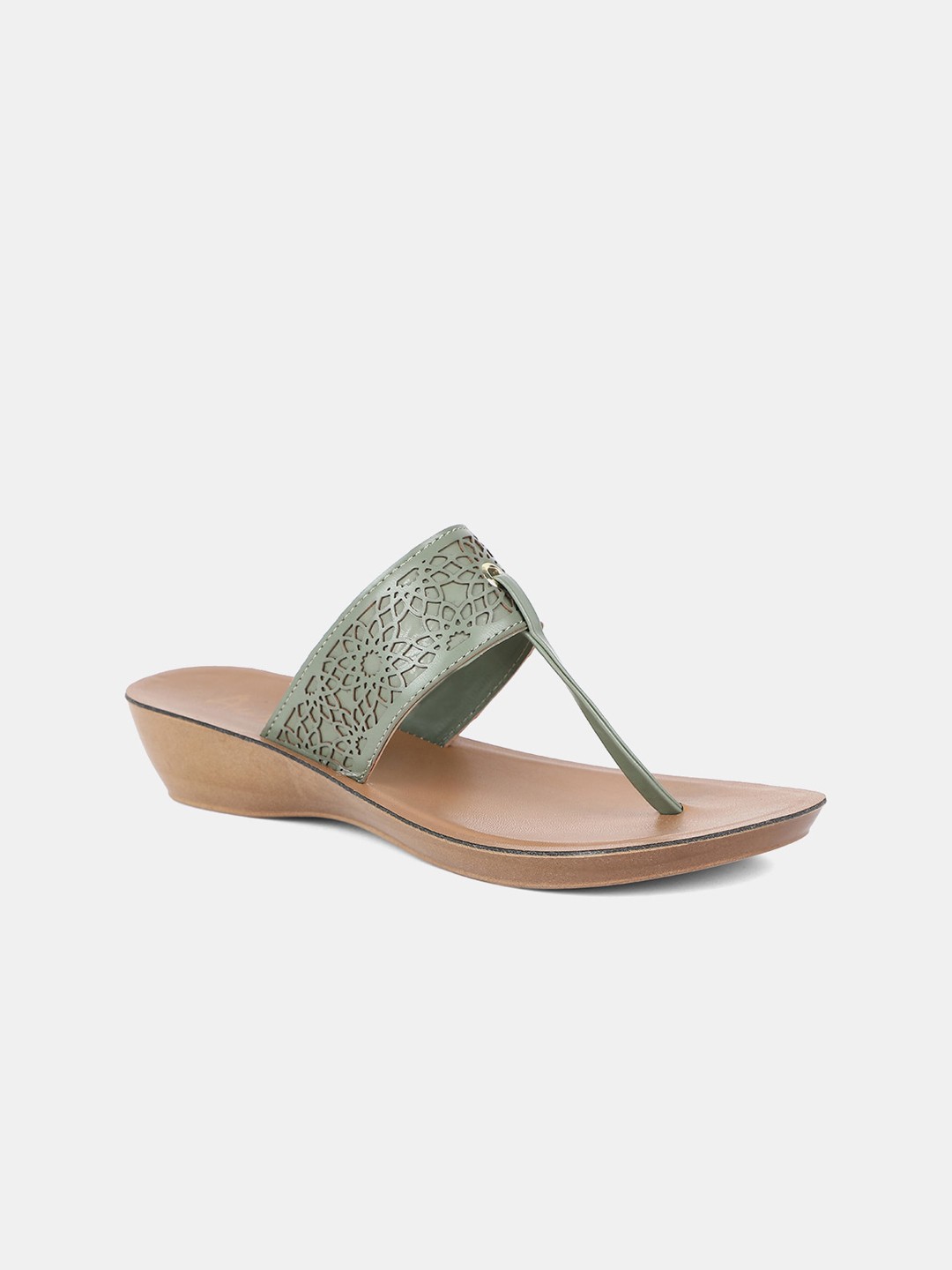 

AURELIA Women Green Textured Sandals