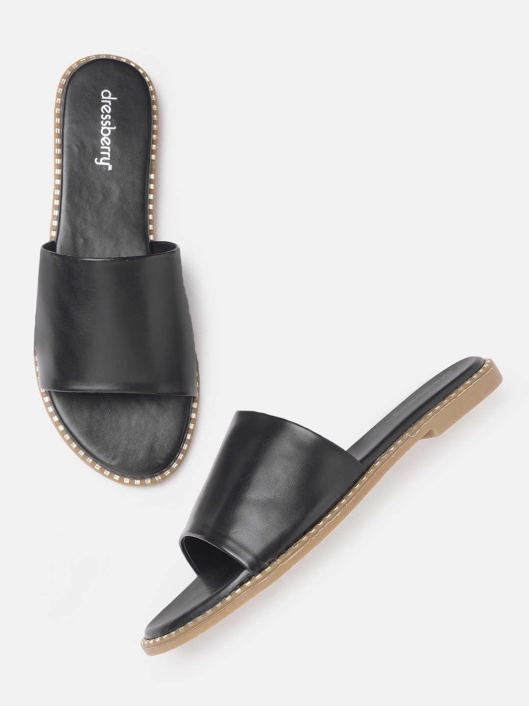 

DressBerry Women Black Solid Open Toe Flats