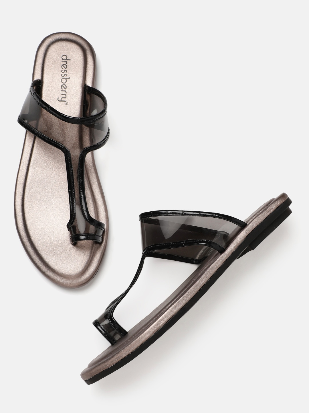 

DressBerry Women Black Solid One Toe Flats