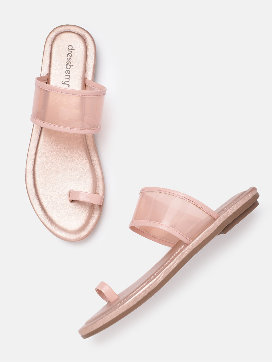 

DressBerry Women Pink Solid One Toe Flats