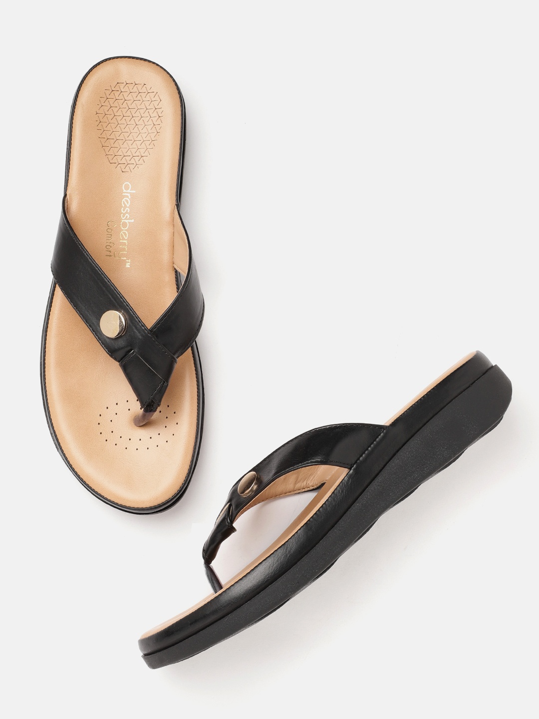 

DressBerry Women Black Solid Open Toe Flats