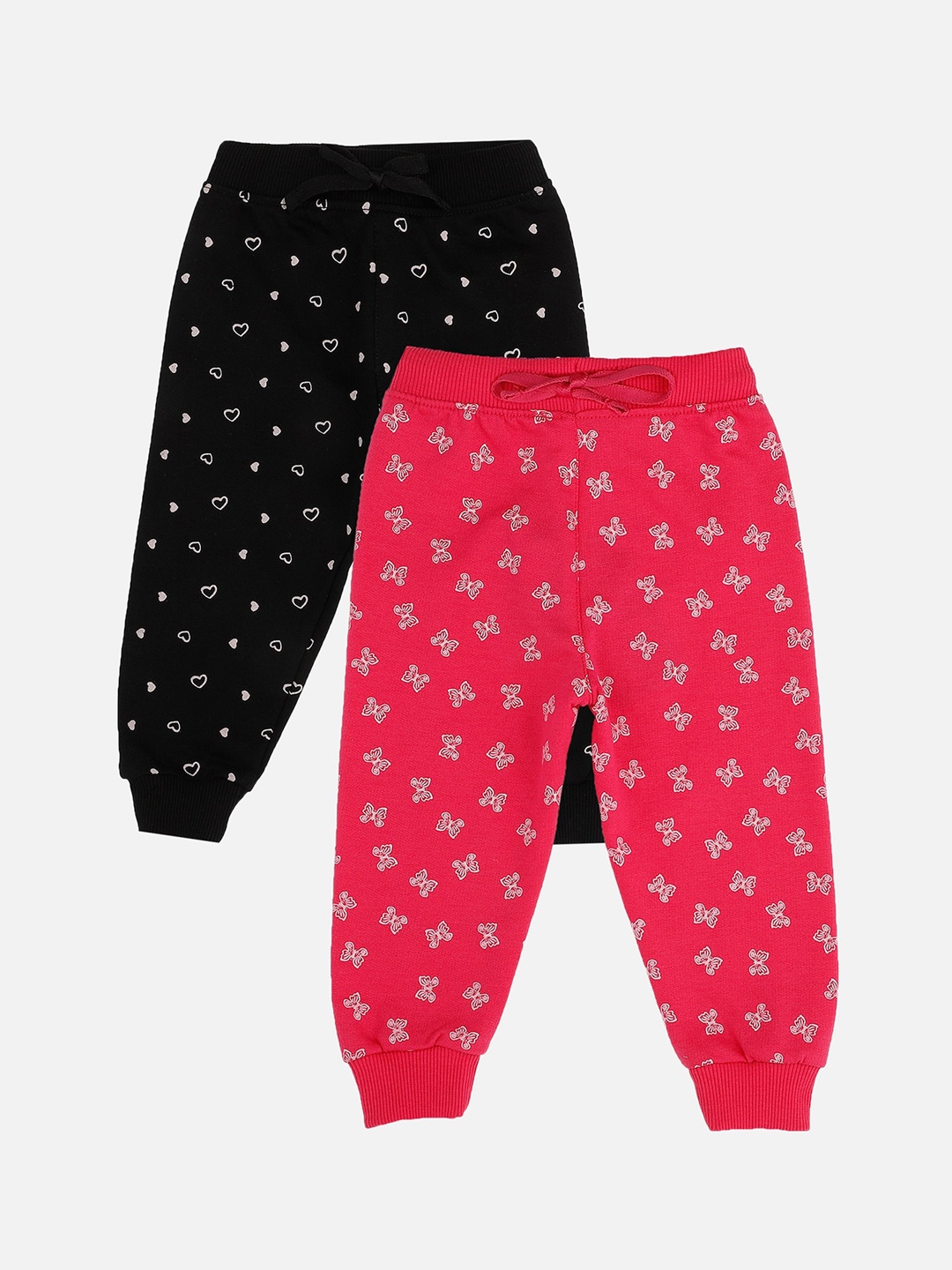 

Bodycare Kids Infant Girls Pack Of 2 Printed Slim-Fit Anti-Microbial Joggers, Fuchsia