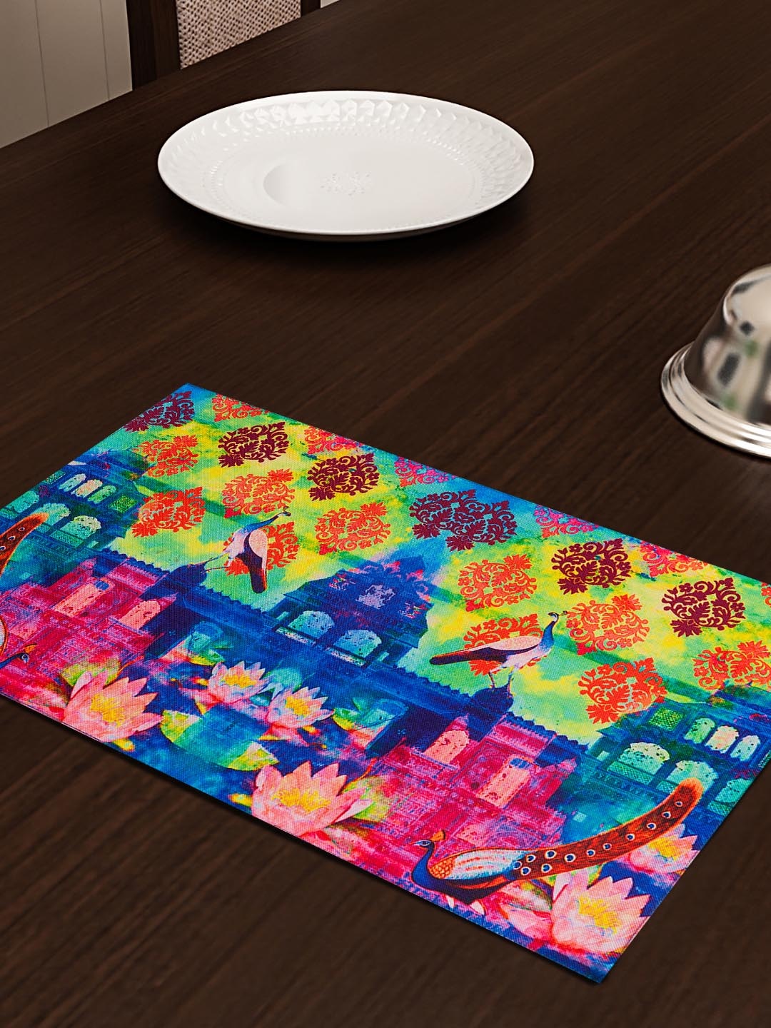 

SEJ by Nisha Gupta Multicoloured Set of 2 Printed Table Placemats, Multi