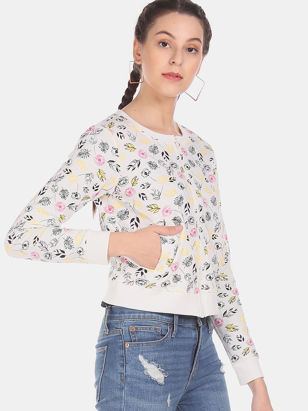 

Sugr Women Off-White Printed Sweatshirt