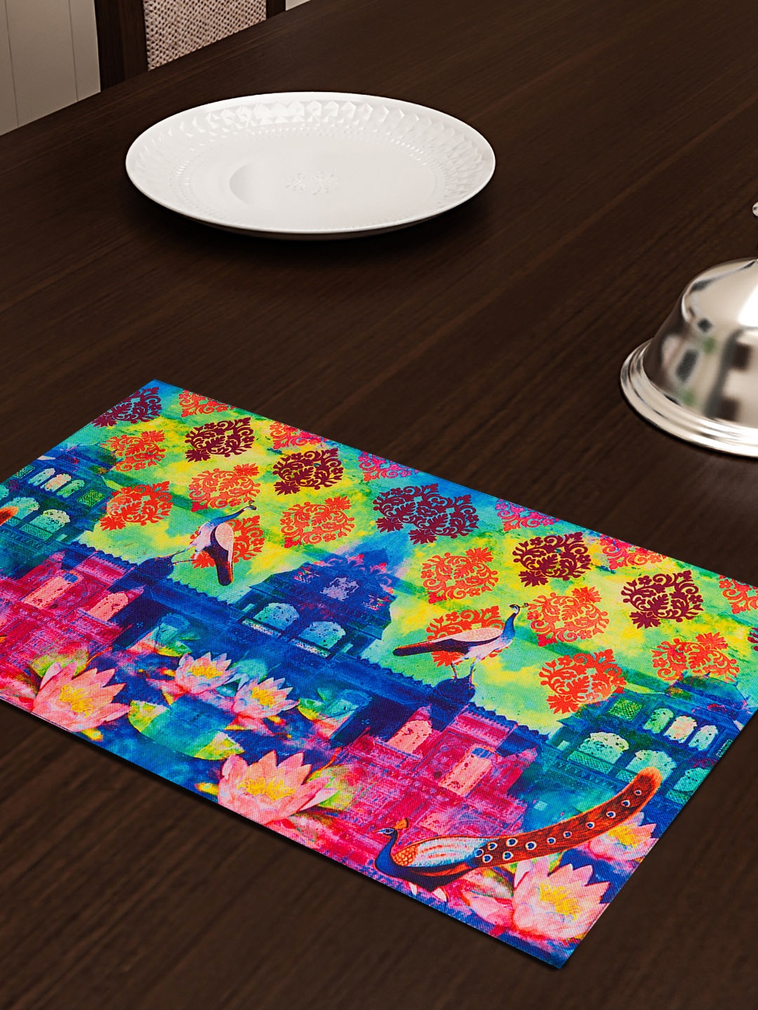 

SEJ by Nisha Gupta Multicoloured Set of 8 Printed Table Placemats, Multi