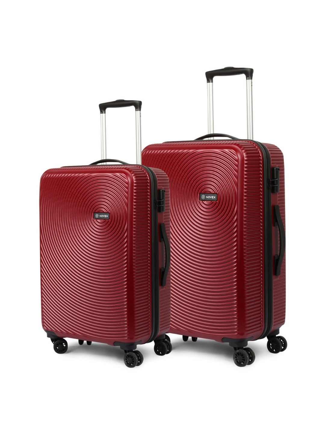 

Unisex Set of 2 Red Textured Hard-Sided Trolley Suitcases